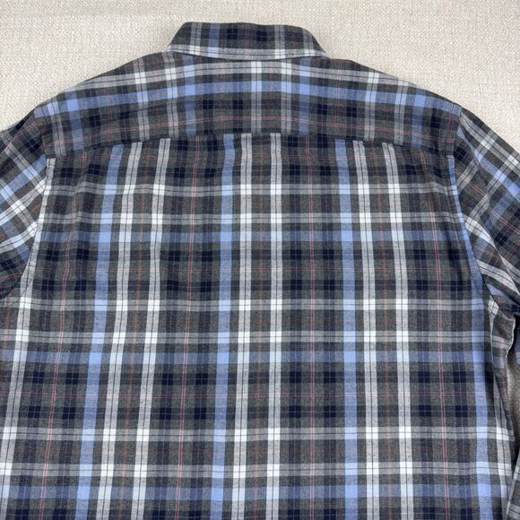 UNTUCKit Men's Gray Blue Plaid Long Sleeve Cotton Button Front Shirt - Picture 8 of 16